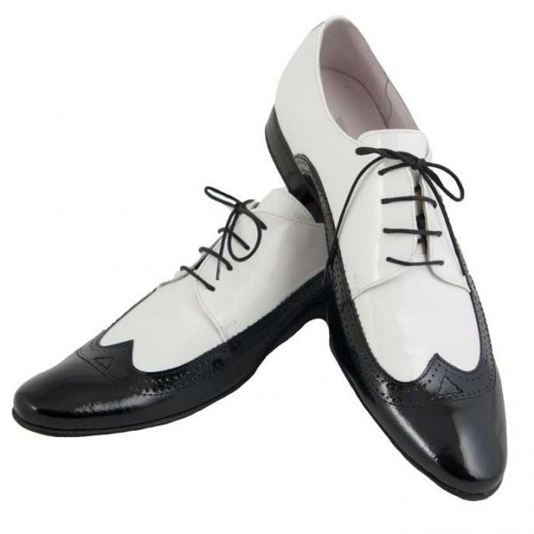 Pantofi oxford negru cu alb